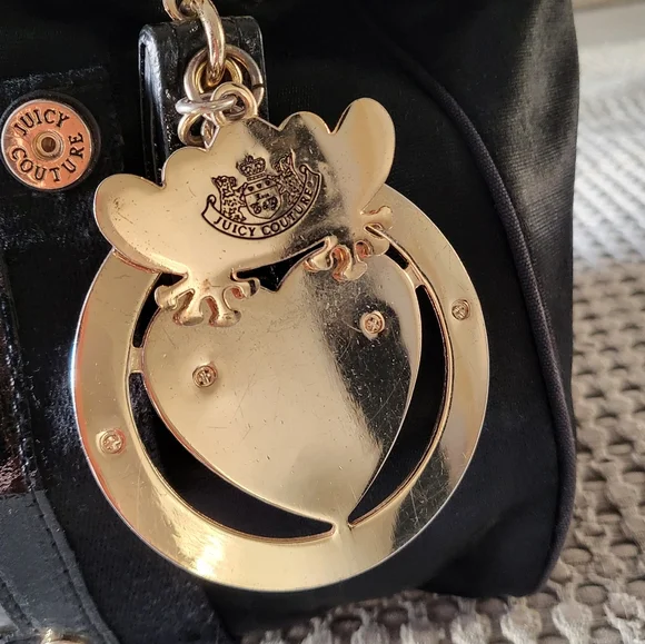 🌻RARE🌻 Juicy Couture Black Daydreamer handbag with Gold Accents Y2K 2008 - Picture 5 of 16